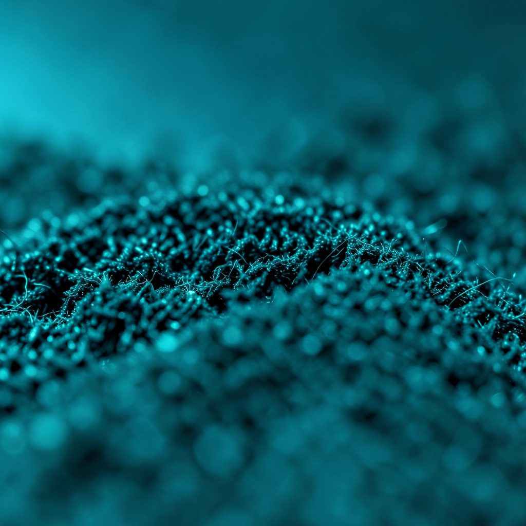 Atmospheric close-up of warm gold light reflecting across the surface of a dark teal laptop edge, hinting at focused late-evening work